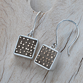 Silver Square Wire Earrings