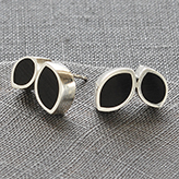 Black Resin Fold Earrings