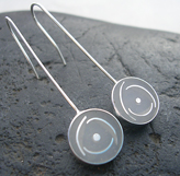 Resin and Silver Drop Earrings